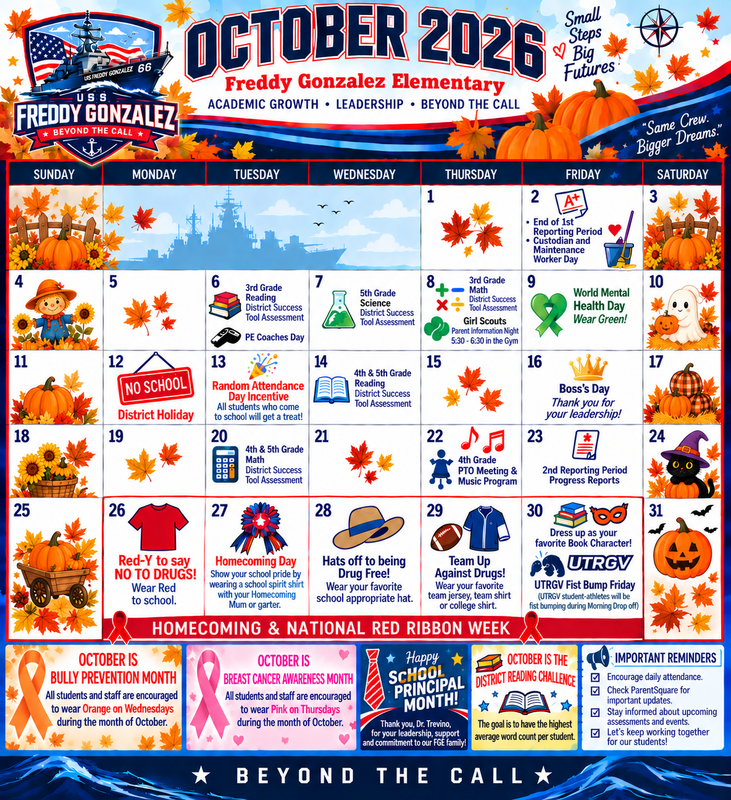 October 2026 Calendar of Events