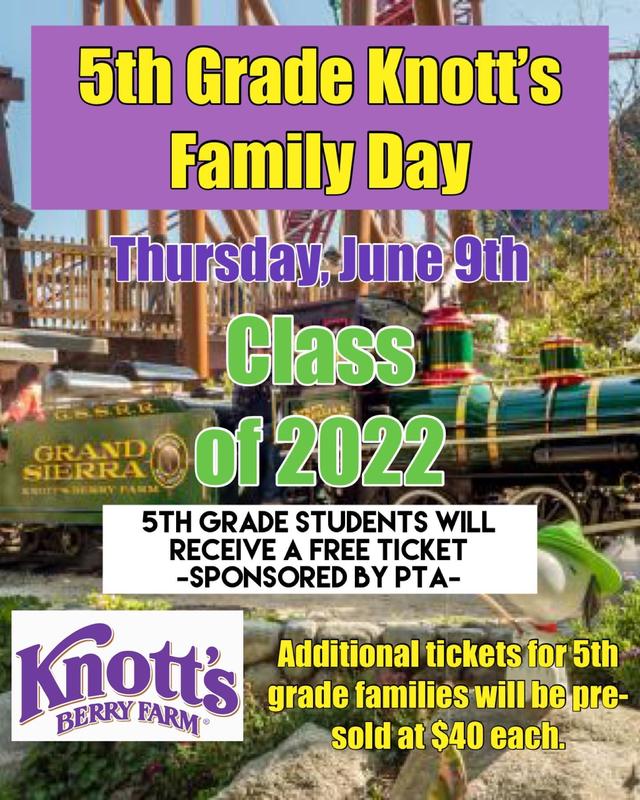 5th Grade Knott's Family Day