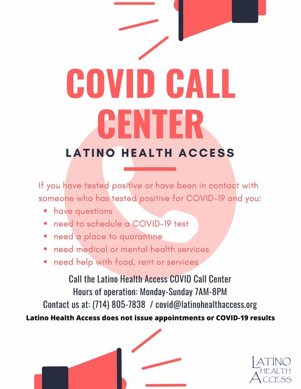 Covid call center information