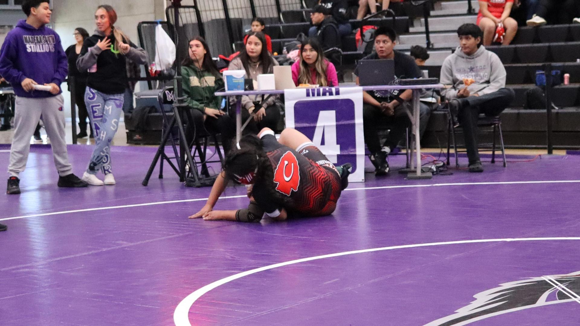 Girls wrestling at madera south
