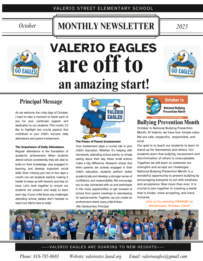 Picture of october newsletter, will open link to document