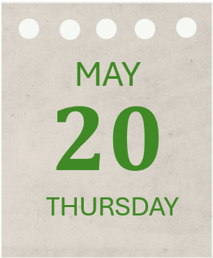picture of date May 20 Thursday