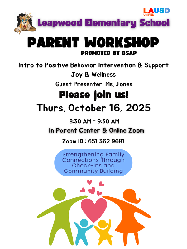 parent workshop flyer