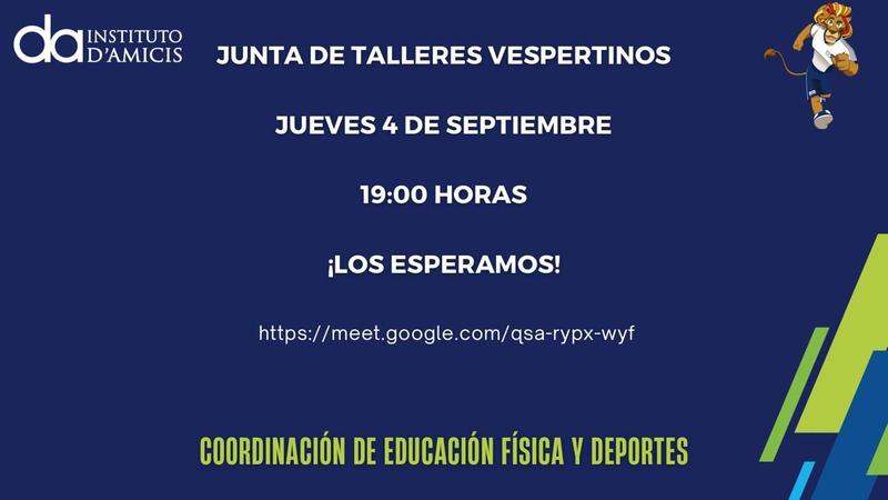 Junta Informativa Talleres Vespertinos