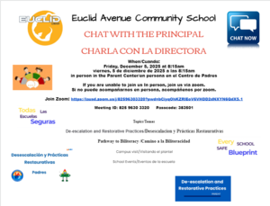 Chat with the Principal/ Charla con la directora