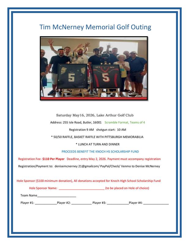 flyer for Tim McNerney golf outing - all information in post