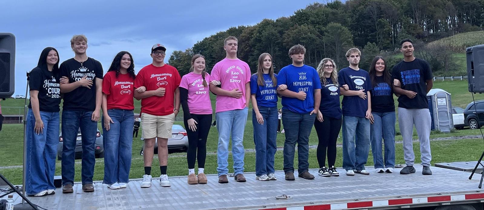 Homecoming Court at the Homecoming Bonfire