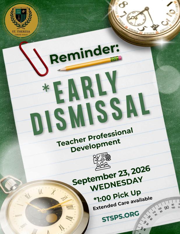 Faith Formation Wednesdays = Early Dismissal Featured Photo