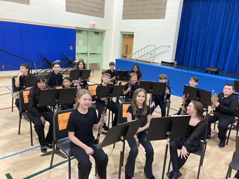 grade 5 students at their winter concert
