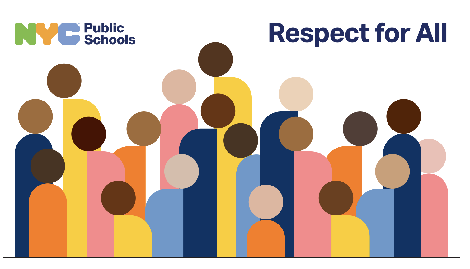 Graphic of a diverse group of people representing NYCPS Respect for All