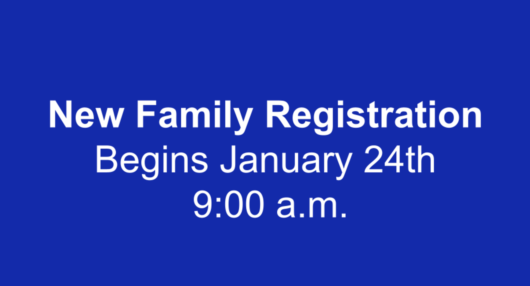 New Family Registration