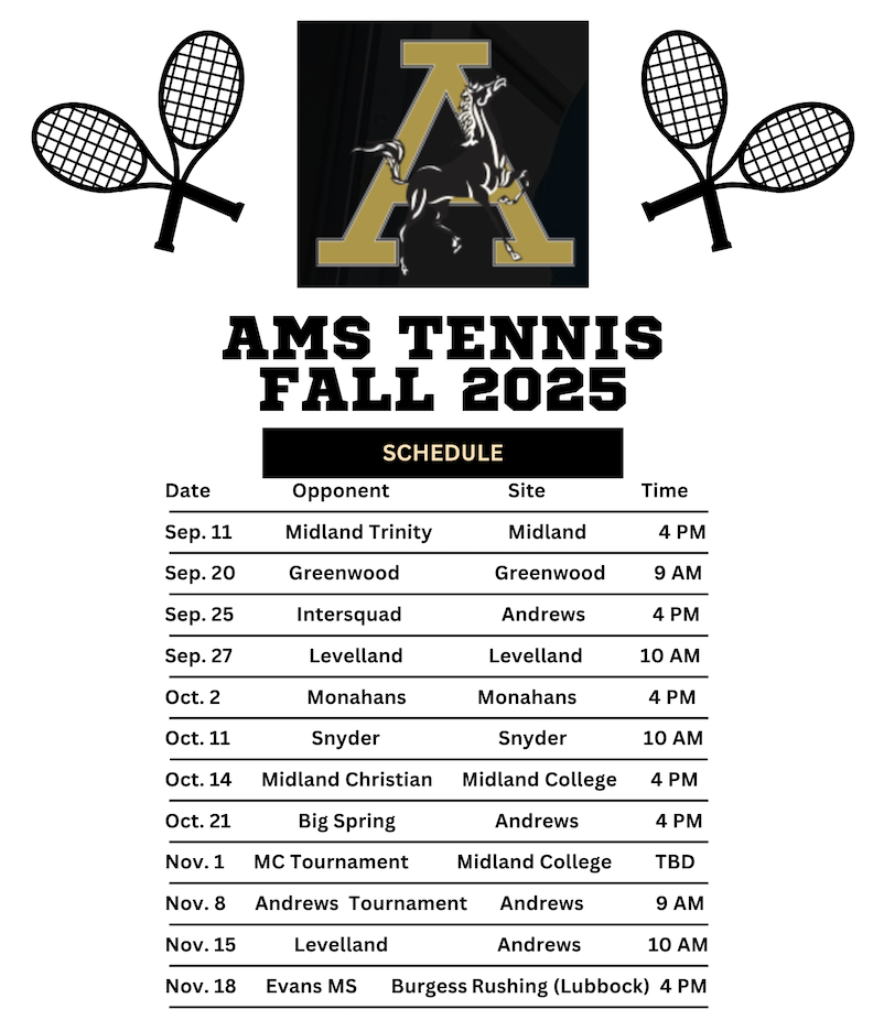 AMS Fall Tennis Schedule 
