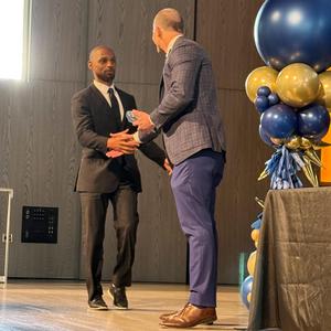 Mr. Sheppard accepting Principal of the Year award