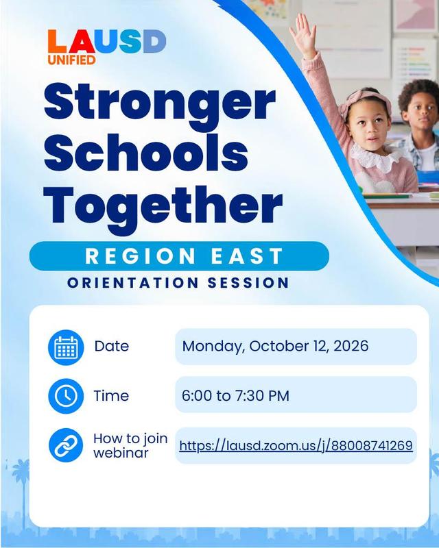 Stronger Schools Together Flyer Region East
