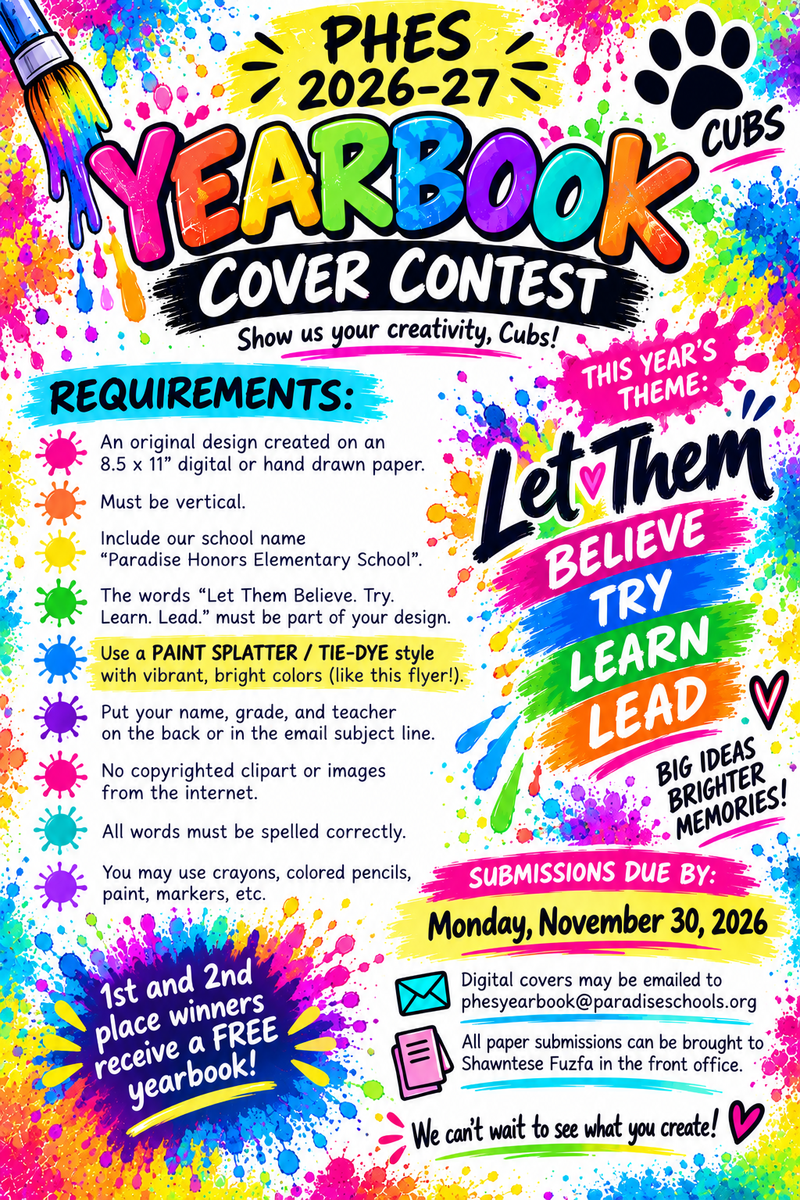 PHES Yearbook Cover Contest!