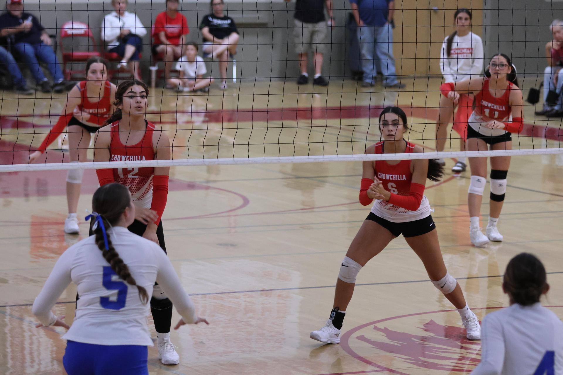 Varsity girls Volleyball playing vs. Madera 44