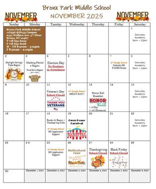 November/December Calendar