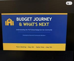 Budget Journey and What's Next powerpoint slide
