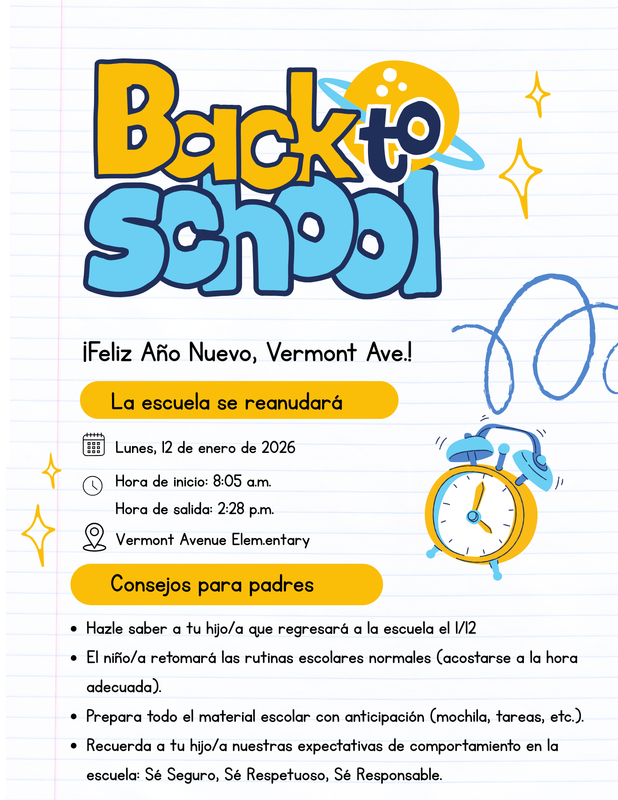Return to School 01/12/2026