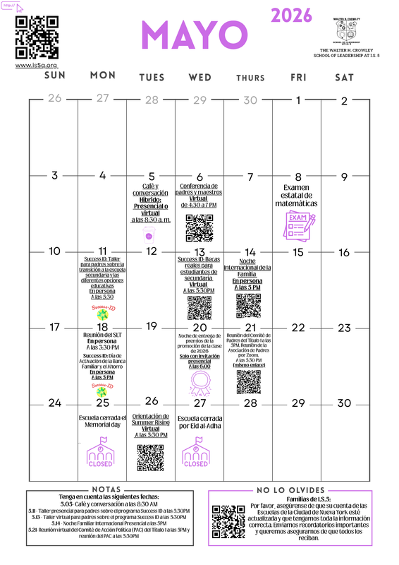 School calendar (spanish)
