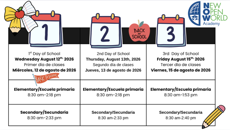 first week schedule