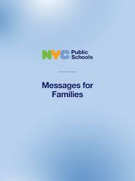 Message to Families in text