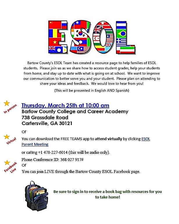 ESOL Parent Night - March 25th Featured Photo