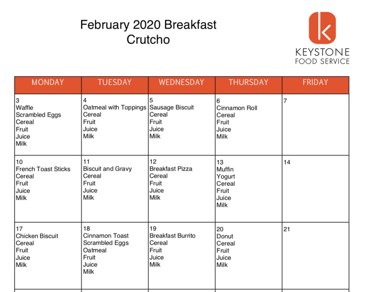 February Breakfast & Lunch Menus Featured Photo