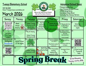 March news calendar for parents