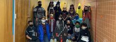 Mrs. Goldsmith's class with a Halloween project.