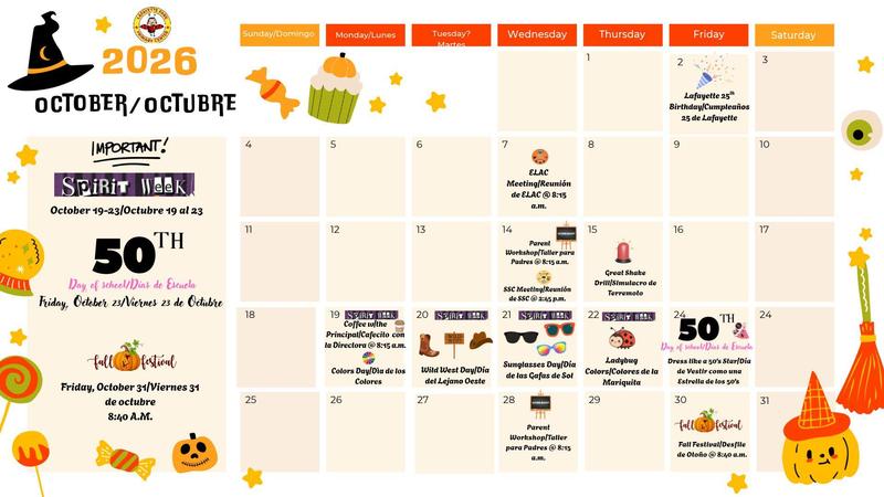 Monthly Calendar/Calendario Mensual