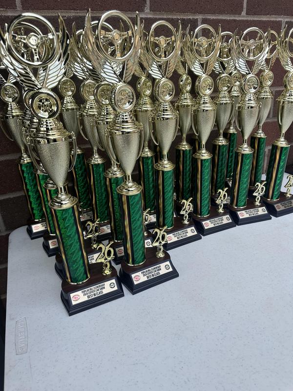Car show trophies.