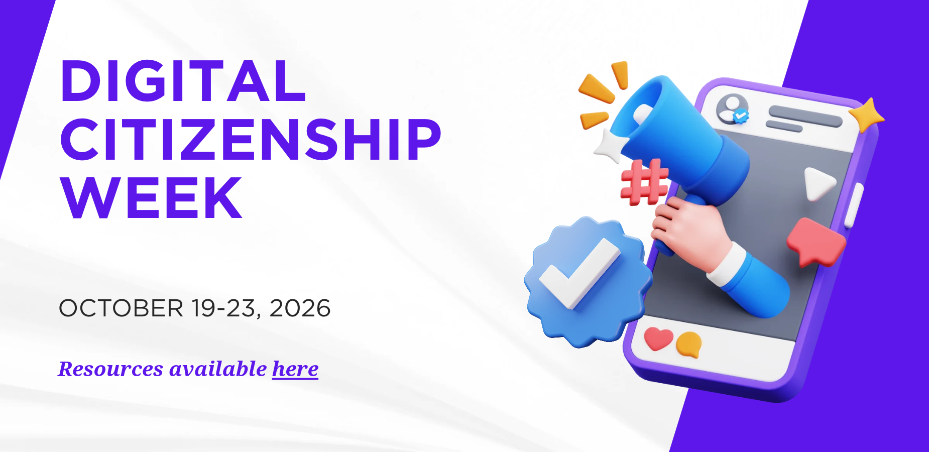 Digital Citizenship Week October 19-23, 2026 Resources available here