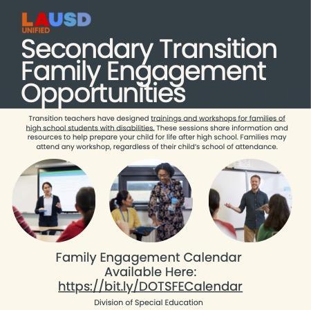 Secondary Transition Family Engagement Opportunities
