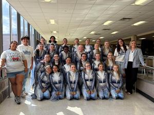 MHS color guard and twirlers at competition