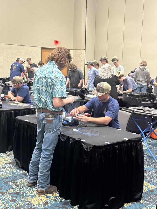 Austin working at the table