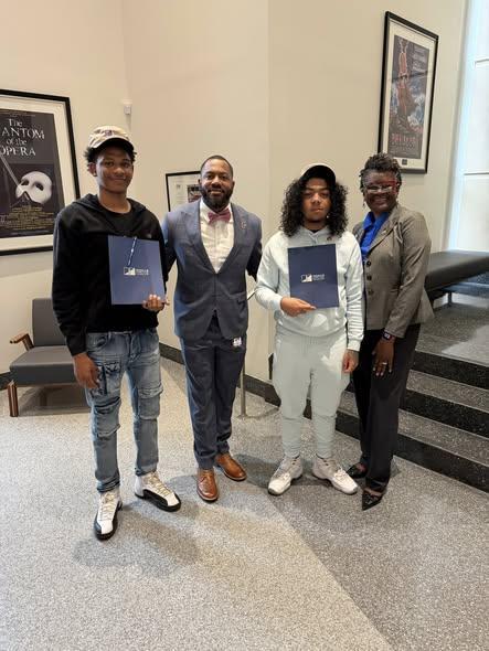 Congratulations to Jayvion and Dwight for signing their job offers to work at Ingall’s Shipbuilding!!