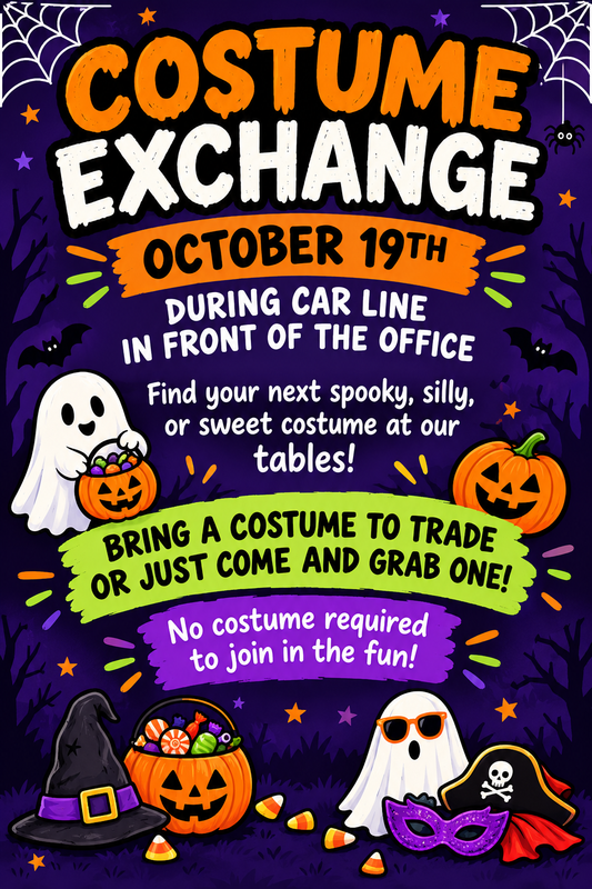 costume exchange flyer