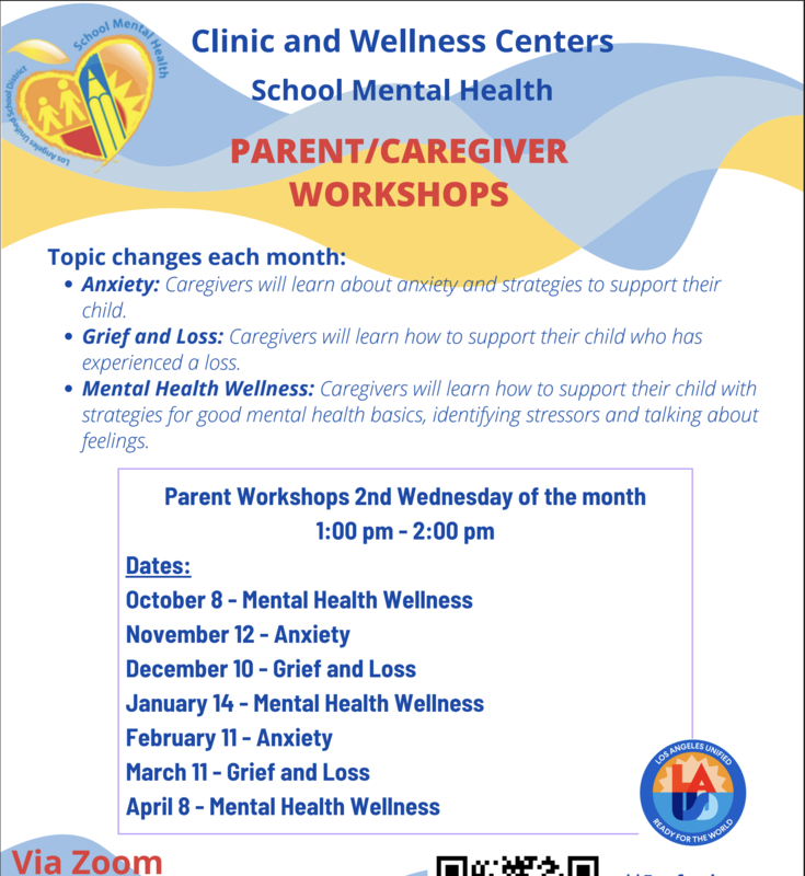 SMH Parent Workshop flier in Eng/Span