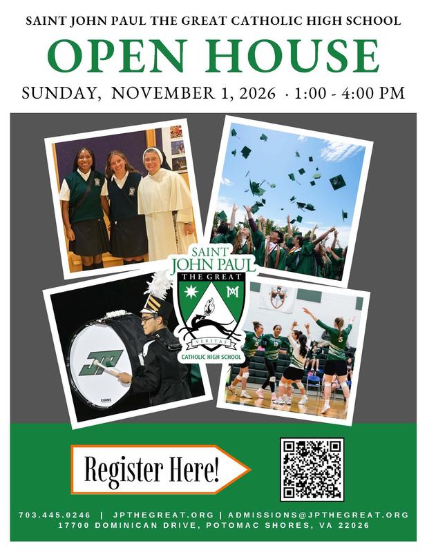 Open House at John Paul the Great- Sunday, November 1