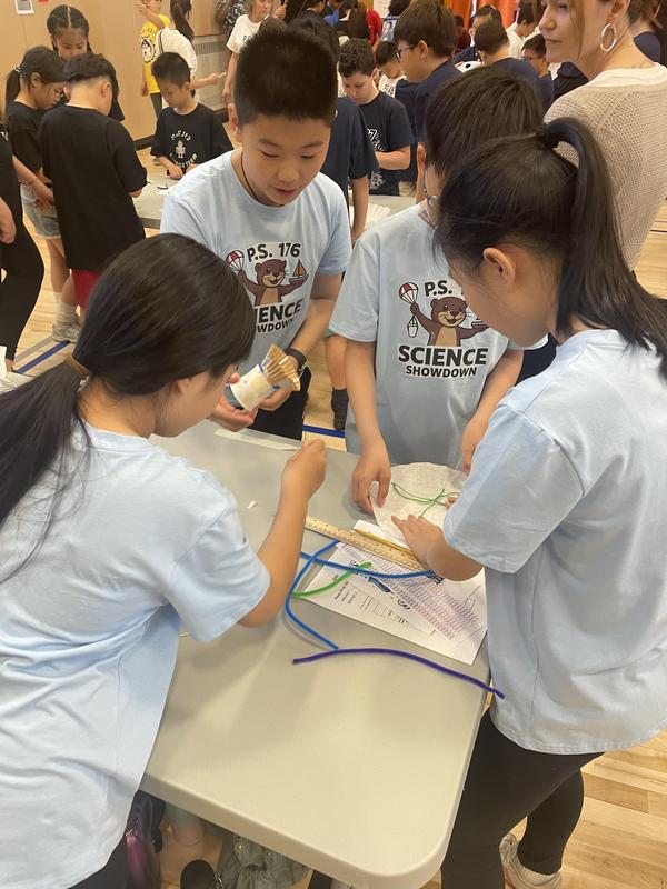 group doing a science project