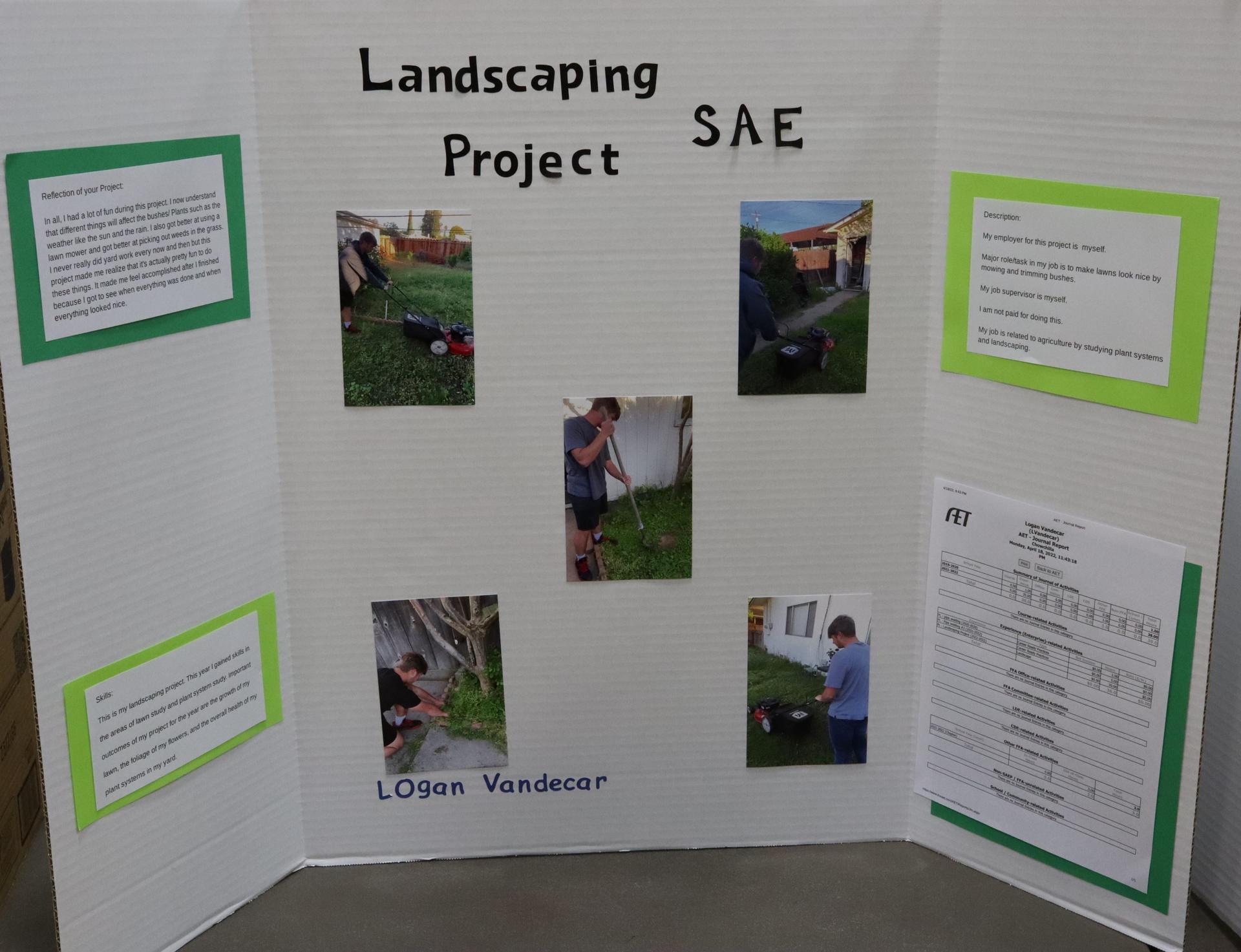 A Supervised Agricultural Experience trifold display