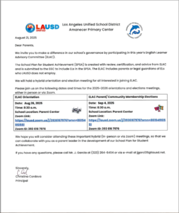 SSC/ELAC Orientation and Election Flyer