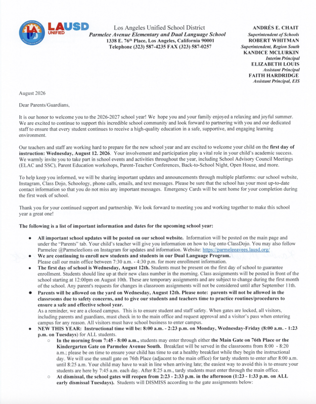 Welcome Letter 1