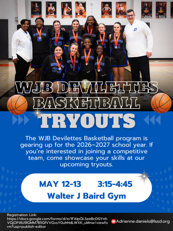 WJB Devilettes Basketball Tryouts 2026-2027