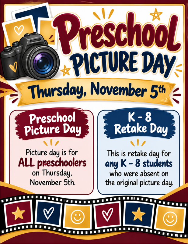 Preschool (and K-8 retake) Picture Day! Featured Photo