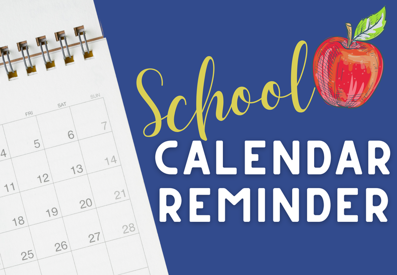 School Calendar Reminders for Fall