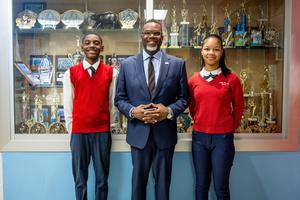 Mayor Brandon Johnson at Holy Family School