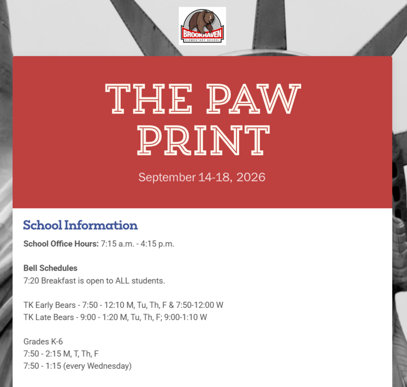 Paw Print Week of Sept. 14
