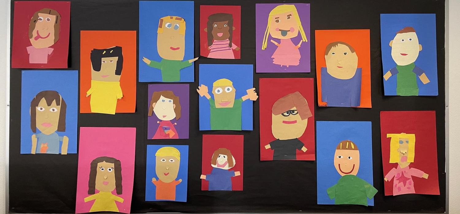 1st & 2nd Grade Collage Self Portraits